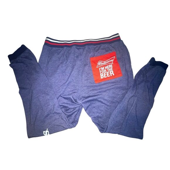 Budweiser King Of Beers Sweatpants Adult XL Blue Lounge Pants PJs Athleisure - Picture 3 of 9